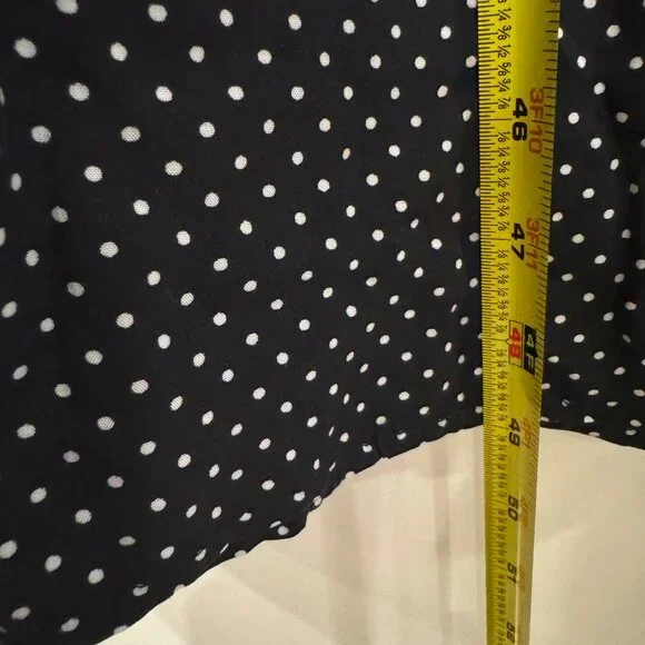 Zara Front Cut Out Polka Dot Front Slit Midi Black and White Dress - medium - Picture 7 of 10